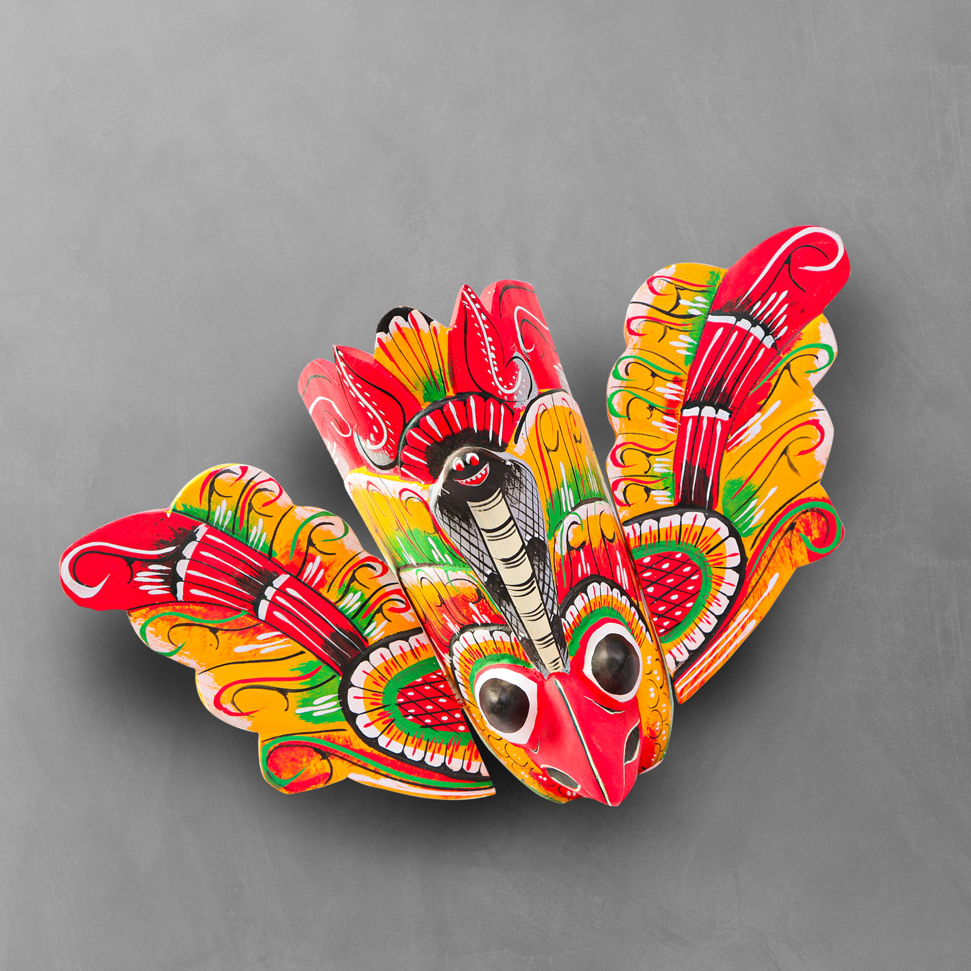 Top down view of a Traditional Gurulu Mask