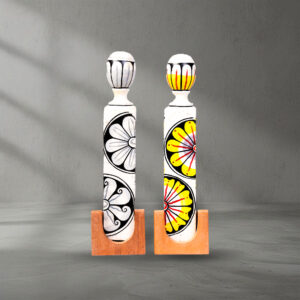 Front view of a Hand Painted Wooden Door Stopper