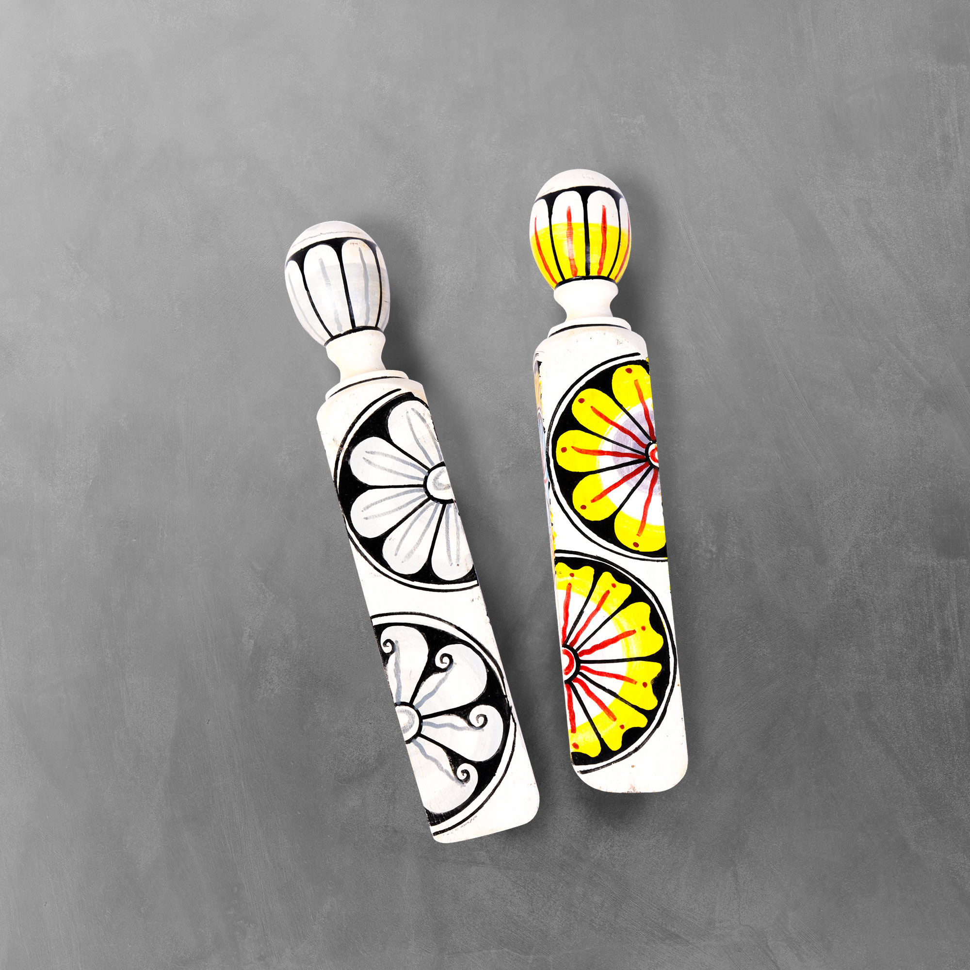 Top down view of a Hand Painted Wooden Door Stopper