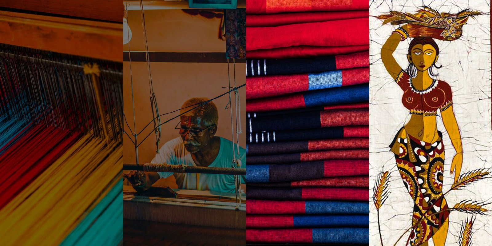 Traditional handloom weaving and batik textiles
