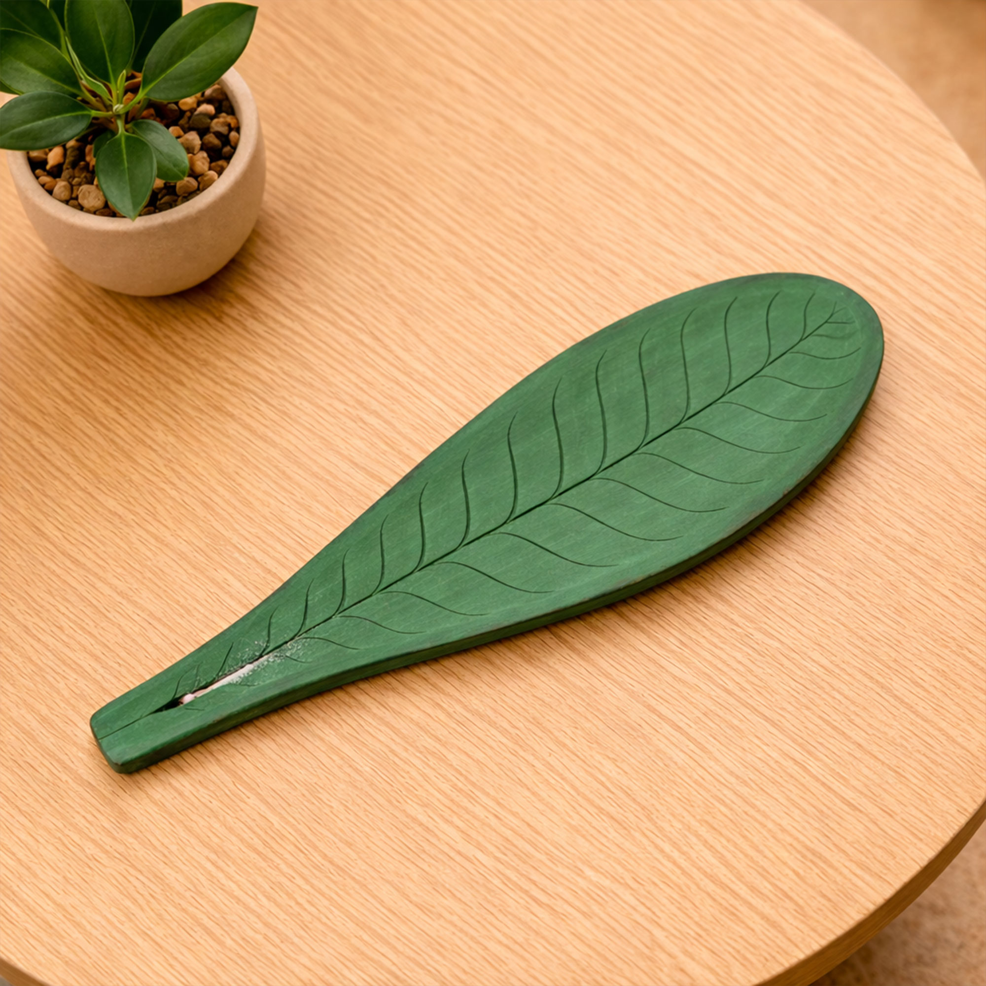 Top view of a Handcarved Wooden Incense Stand