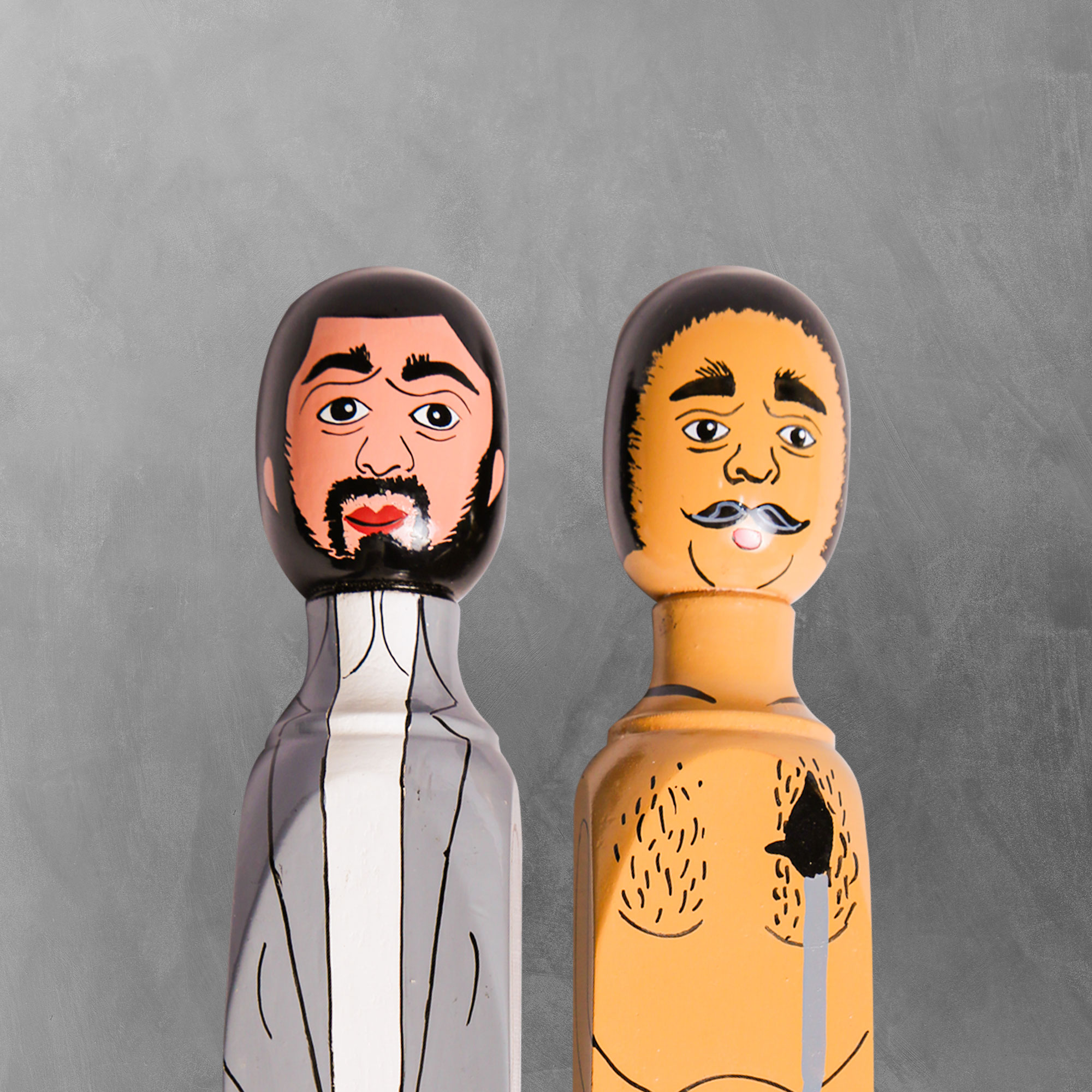 Close up view of a Hand Painted Wooden Door Stopper