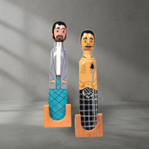 Front view of a Hand Painted Wooden Door Stopper