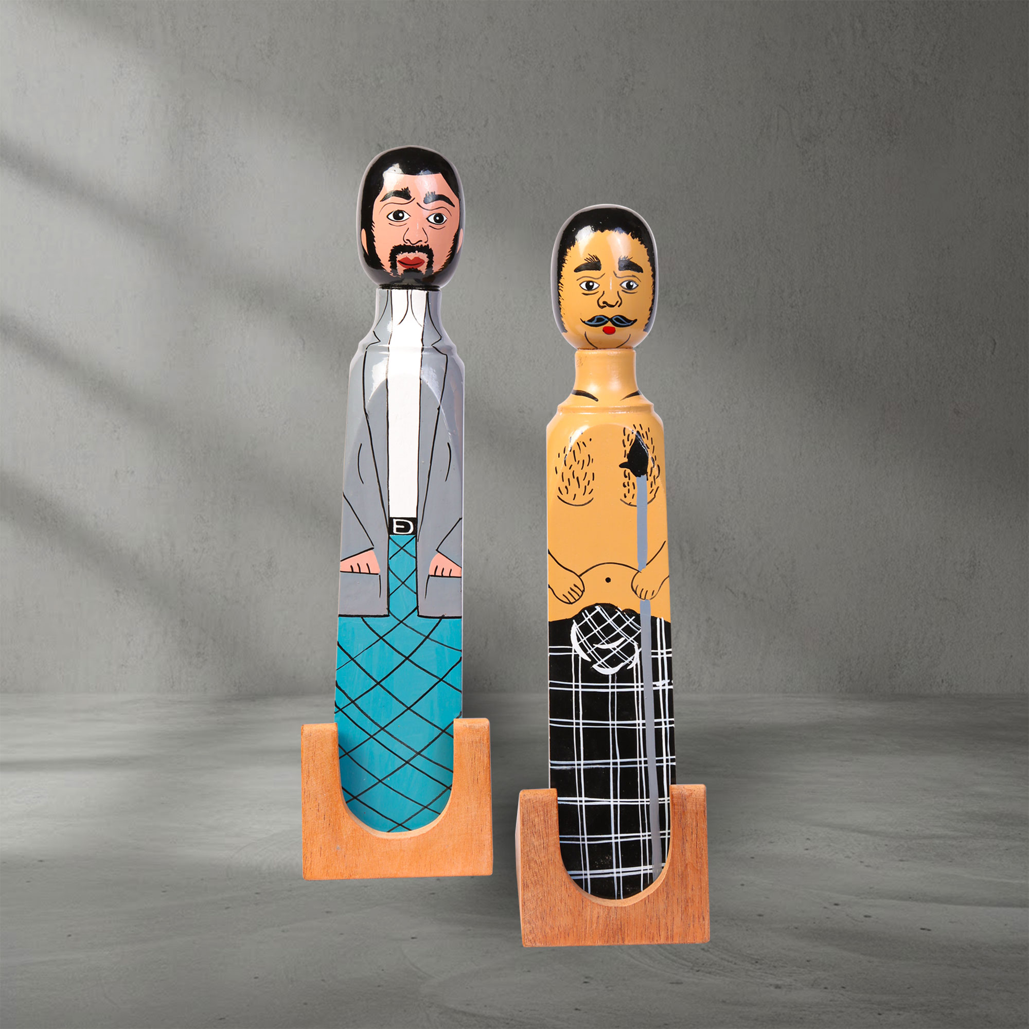 Front view of a Hand Painted Wooden Door Stopper