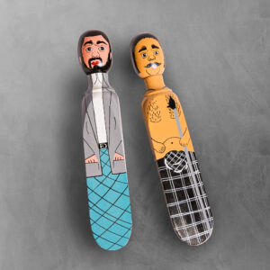 Top down view of a Hand Painted Wooden Door Stopper