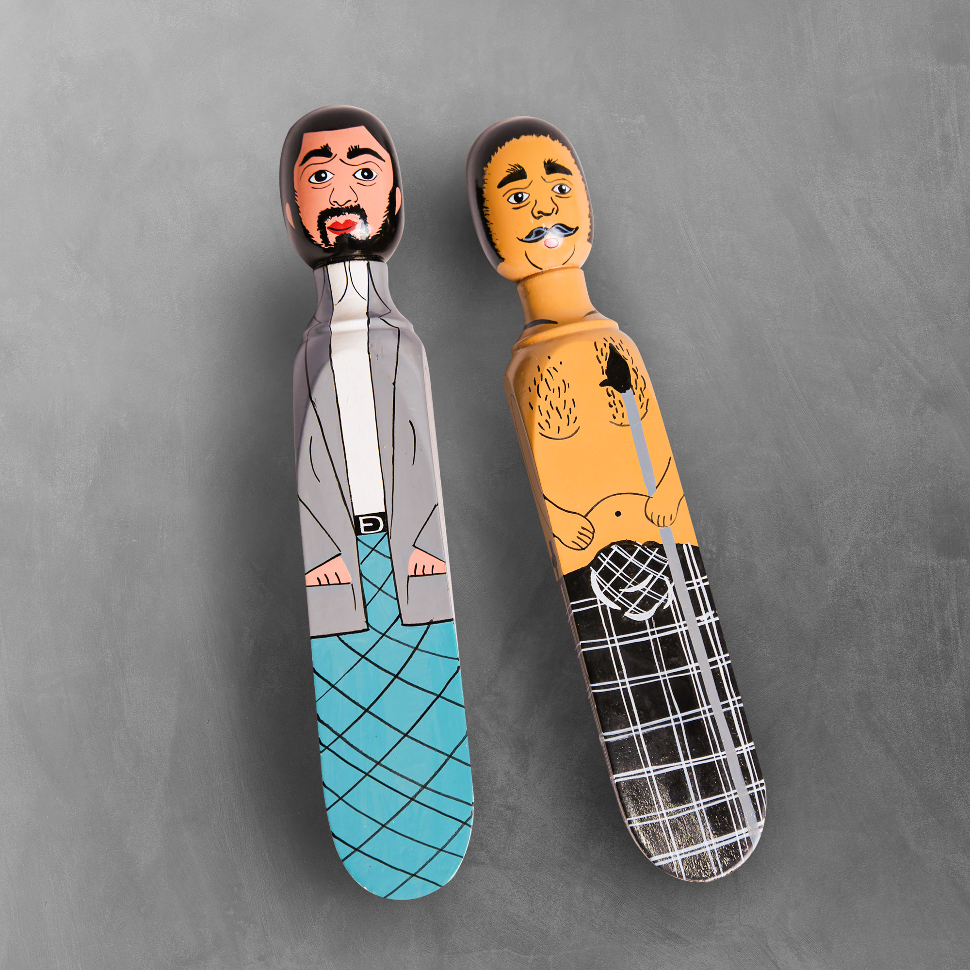 Top down view of a Hand Painted Wooden Door Stopper