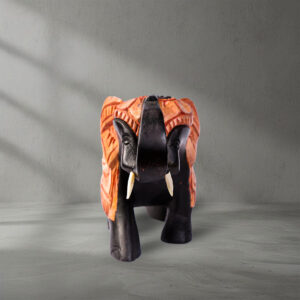 Front view of a Mahogany Wooden Carved Elephant