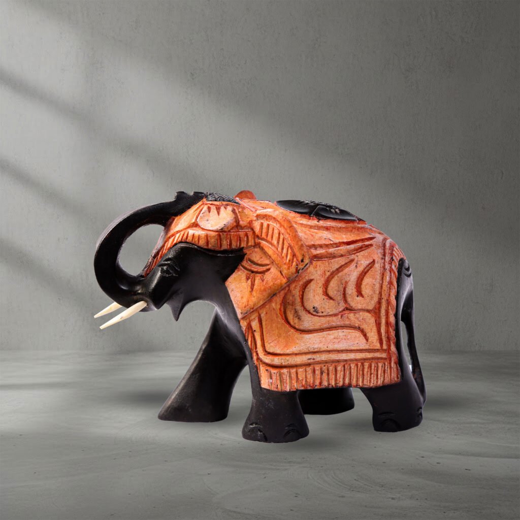 Mahogany Wooden Carved Elephant