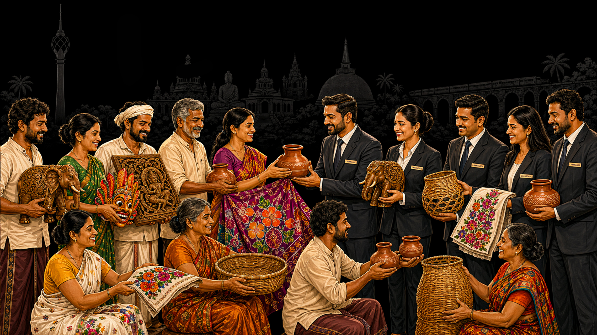 Sri Lankan artisans presenting their work at Lakarcade
