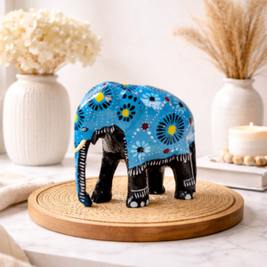 Lifestyle view of a Handcrafted Wooden Batik Elephant